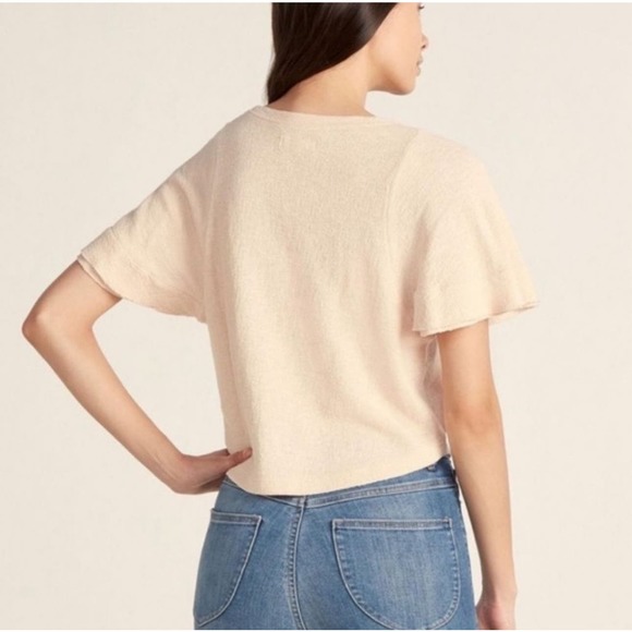 Madewell | Women | Ingrid Dolman Blush Pink Flutter Short Sleeve Top | Small - Picture 11 of 11